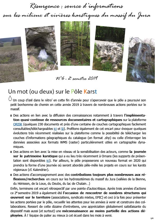 Newsletter Résurgence 2e sem 2019